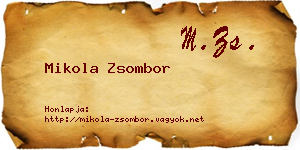 Mikola Zsombor névjegykártya